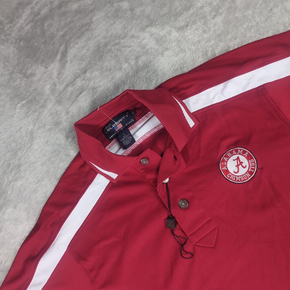 Alabama Crimson Tide Mens S Polo Shirt Red Embroidered Golf Pro Celebrity Small